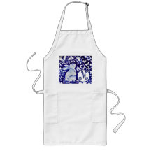 Blaues Weißes Kaninchen-Bird-Floral-Monogramm Eleg