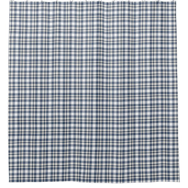 Blaues weißes kariertes 1 duschvorhang (Vorderseite)