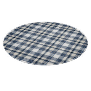 Blaues weißes kariertes 1 schneidebrett