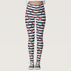 Blaues, weißes Korallenwasser Leggings