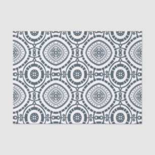Blaues weißes Muster für den Denim Circle Tile Seidenpapier