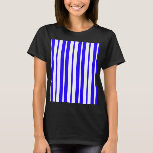 Blaues weißes Muster für vertikale Streifen T-Shirt