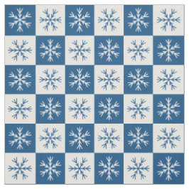 Blaues weißes Schneeflocken Prüfmuster Stoff