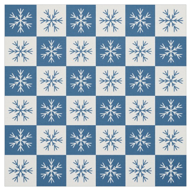 Blaues weißes Schneeflocken Prüfmuster Stoff (Muster)