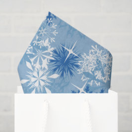 Blaues weißes Schneeflockenpapier Seidenpapier