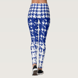 Blaues weißes Schweden-Winter-Hahnentrittmuster Leggings