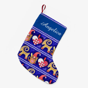 Blaues weißes und rotes schwedisches kleiner weihnachtsstrumpf