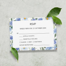 Blaues weißes Wasser Botanische Hochzeit