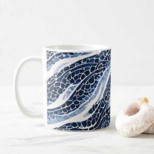 Blaues Wellenmuster 15 Kaffeetasse