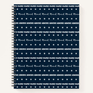 Blaues wiederholendes Namensmonogramm  Notizbuch