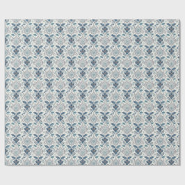 Blaues Winter-Damaskus-Geschenkpapier Geschenkpapier