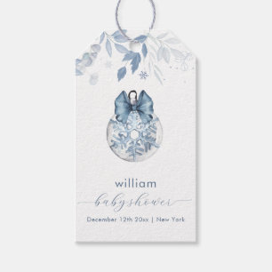 Blaues Winter-Schneebogen-Schneeflocken-Ornament B Geschenkanhänger