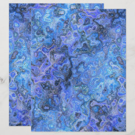 Blaues Wirbelmarmor-Schrappbuchpapier 2-seitige Se