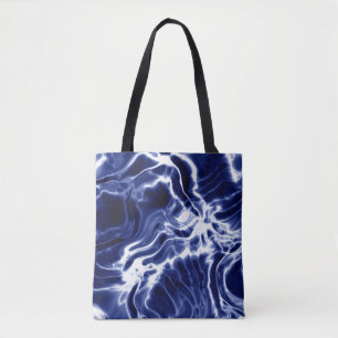 Blaues wirbelndes Muster Tasche