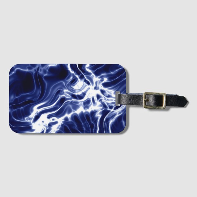 Blaues Wirbles Muster Gepäckanhänger (Vorderseite (Horizontal))