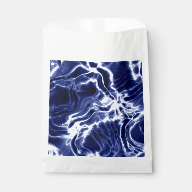 Blaues Wirbles Muster Geschenktütchen (Vorderseite)