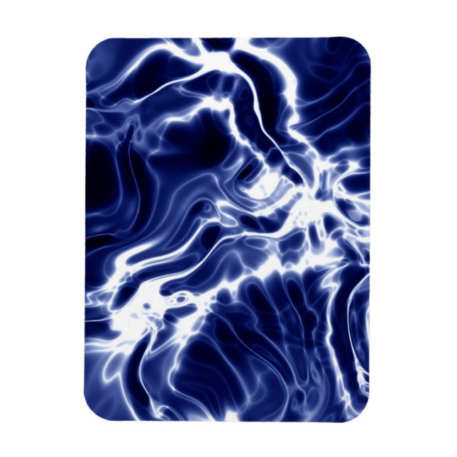 Blaues Wirbles Muster Magnet (Vertikal)