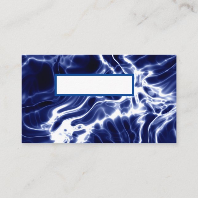 Blaues Wirbles Muster Platzkarte (Vorderseite)