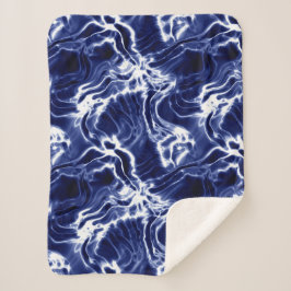 Blaues Wirbles Muster Sherpadecke