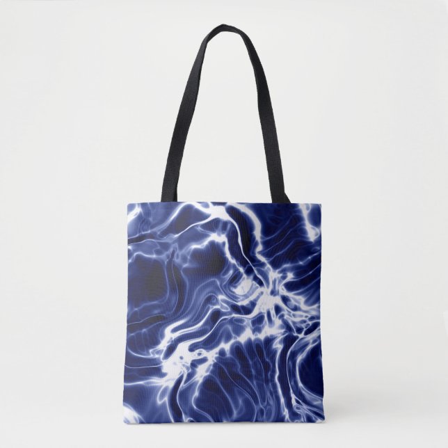 Blaues Wirbles Muster Tasche (Vorderseite)