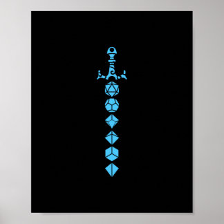 Blaues Würfel des Paladins Poster