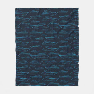 Blaues Yacht-Muster Fleecedecke
