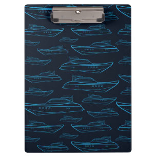 Blaues Yacht-Muster Klemmbrett