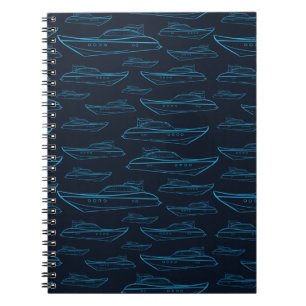 Blaues Yacht-Muster Notizblock