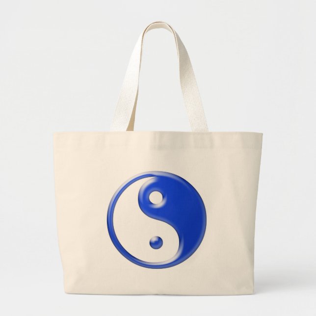 Blaues Yin Yang Jumbo Stoffbeutel (Vorne)