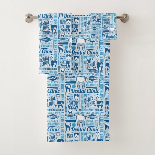 Blaues zahnmedizinisches Klinik-Muster Badhandtuch Set (Insitu)