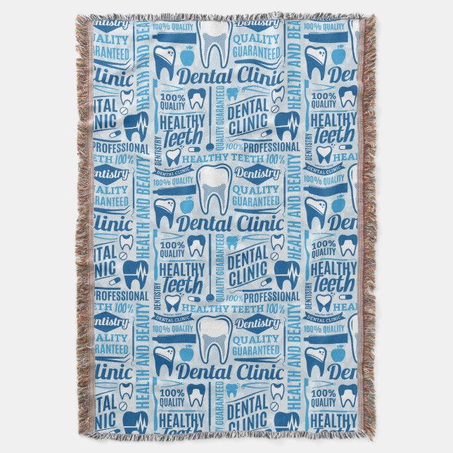 Blaues zahnmedizinisches Klinik-Muster Decke (Vorderseite Vertikal)