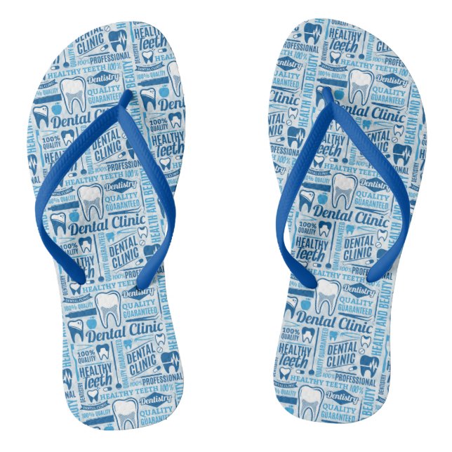 Blaues zahnmedizinisches Klinik-Muster Flip Flops (Fußbett)