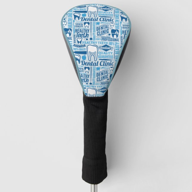 Blaues zahnmedizinisches Klinik-Muster Golf Headcover (Vorderseite)