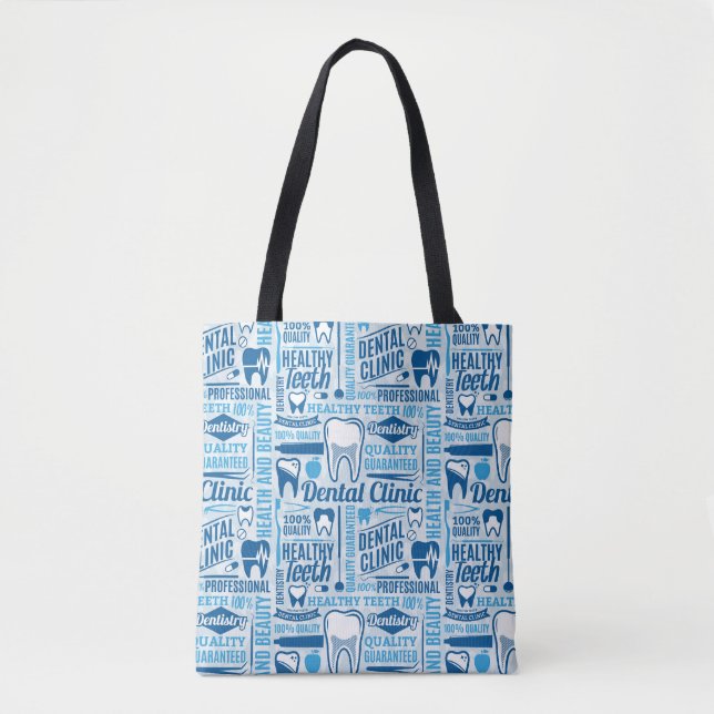 Blaues zahnmedizinisches Klinik-Muster Tasche (Vorderseite)