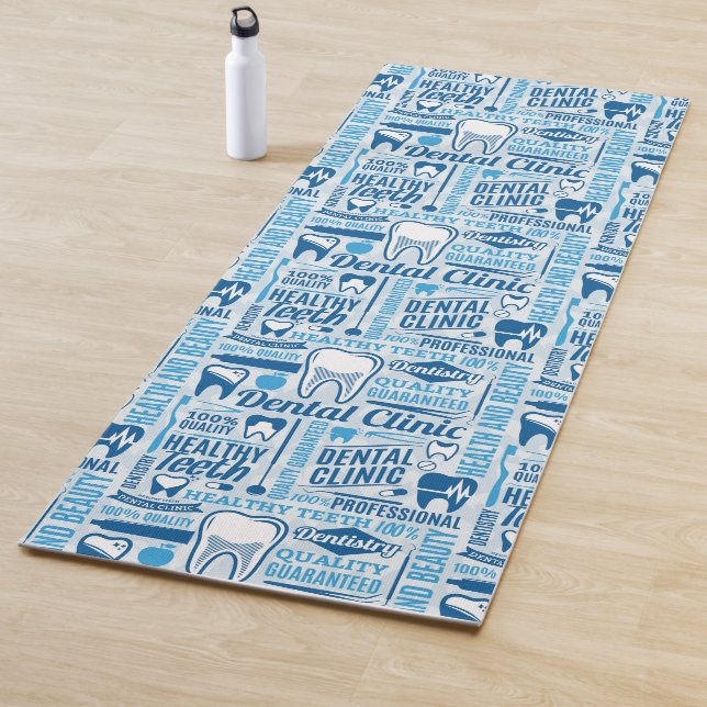 Blaues zahnmedizinisches Klinik-Muster Yogamatte (Beispiel)