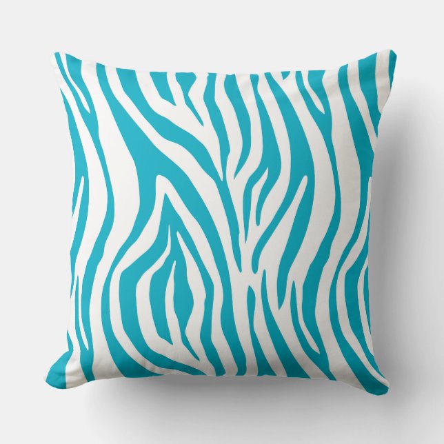 Blaues Zebra-Druck-Muster Kissen (Vorderseite)