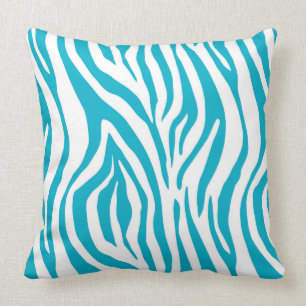 Blaues Zebra-Druck-Muster Kissen