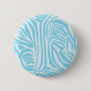 Blaues Zebra-Muster Button