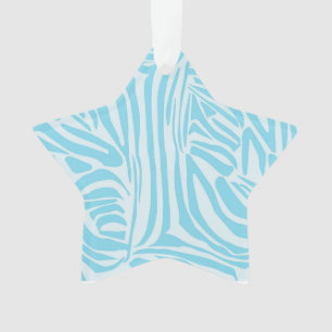 Blaues Zebra-Muster Ornament