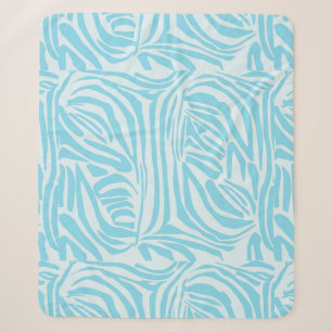 Blaues Zebra-Muster Sherpadecke