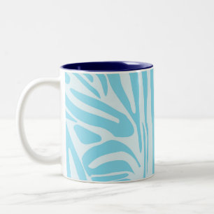 Blaues Zebra-Muster Zweifarbige Tasse