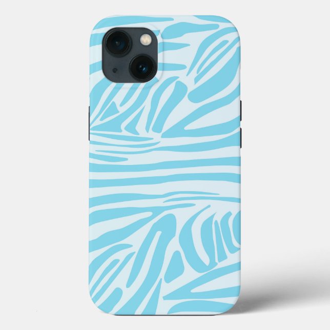 Blaues Zebrastreifenmuster Case-Mate iPhone Hülle (Rückseite)