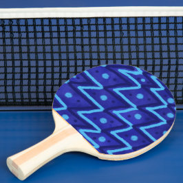 Blaues Zick-Zack-Punkte-Funky-Muster Tischtennis Schläger
