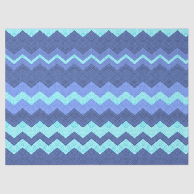 blaues Zickzack Gewebepapier Seidenpapier (Vorderseite)