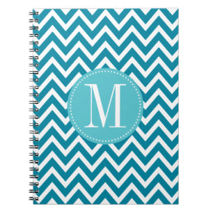 Blaues Zickzack kundenspezifisches Monogramm Notizblock