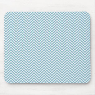 Blaues Zickzack mit Monogramm Mousepad