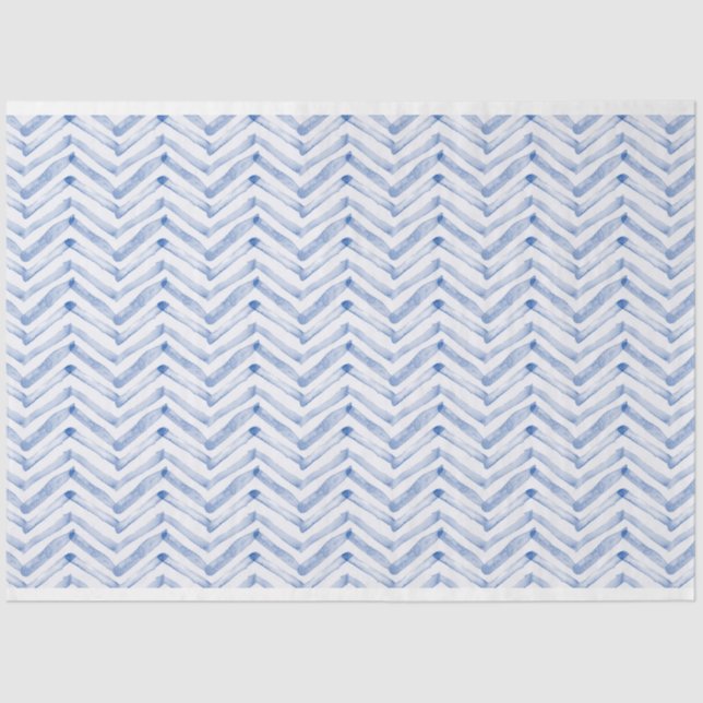 Blaues Zickzack Muster Seidenpapier (Vorderseite)