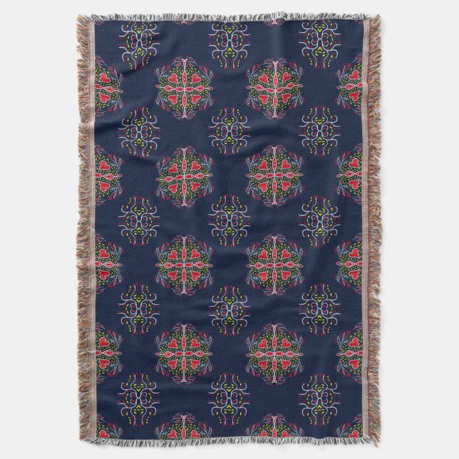 blaues Ziermuster Decke (Vorderseite Vertikal)