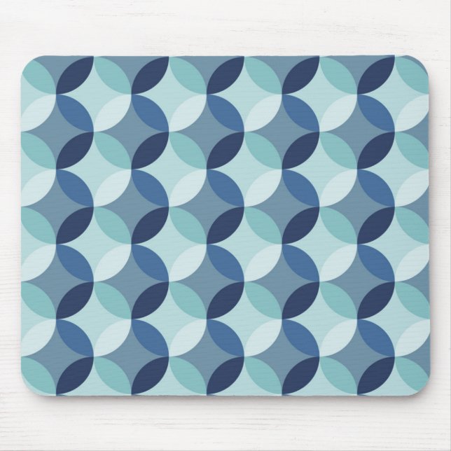 Blaues Zirkularmuster Mousepad (Vorne)