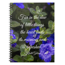 Blaues Zwerg Morning Glanz Inspiration Zitat Notizblock